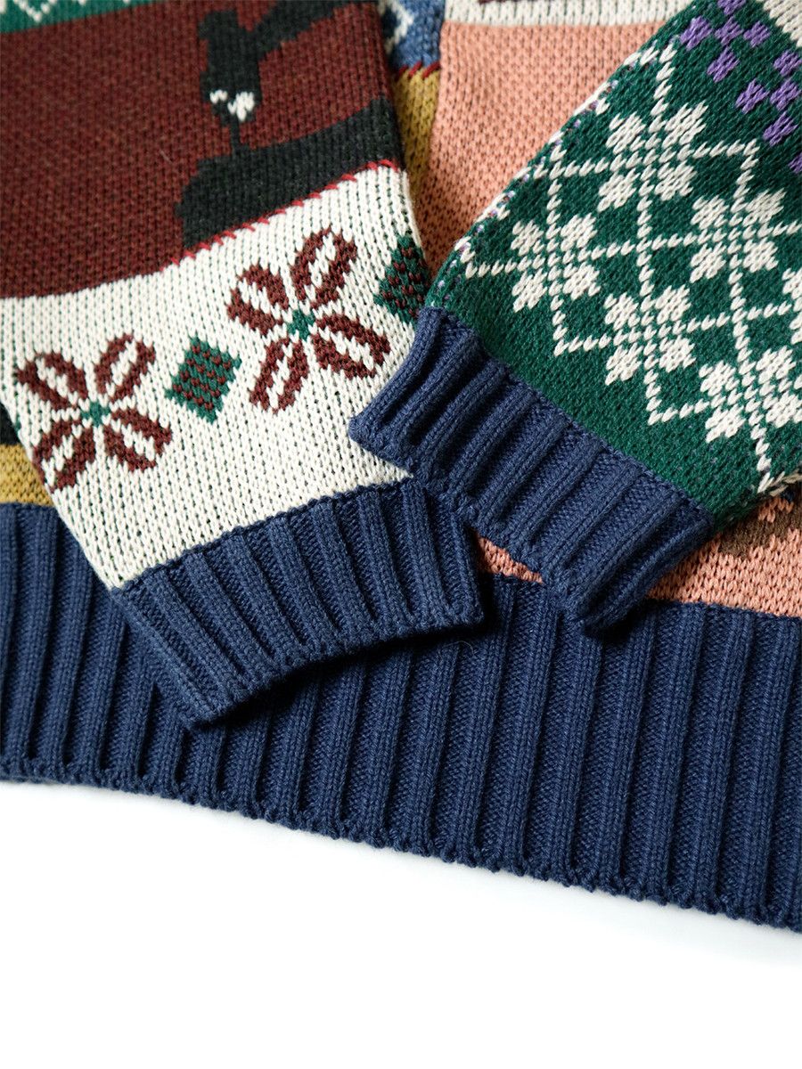 Kapital Kapital 5G Wool Sewing Machine Patchwork Crew Sweater Size US L / EU 52-54 / 3 - 8 Thumbnail