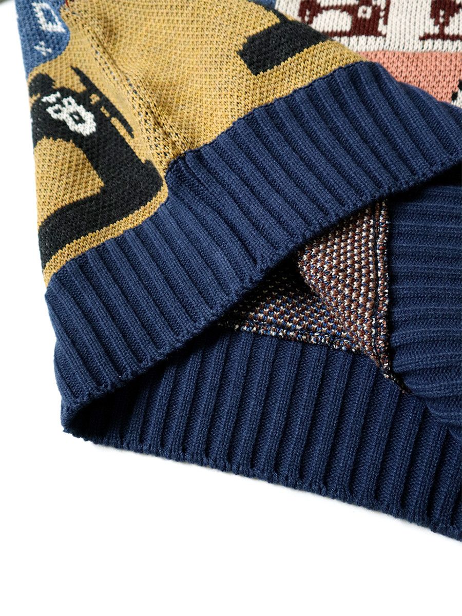 Kapital Kapital 5G Wool Sewing Machine Patchwork Crew Sweater Size US L / EU 52-54 / 3 - 7 Thumbnail
