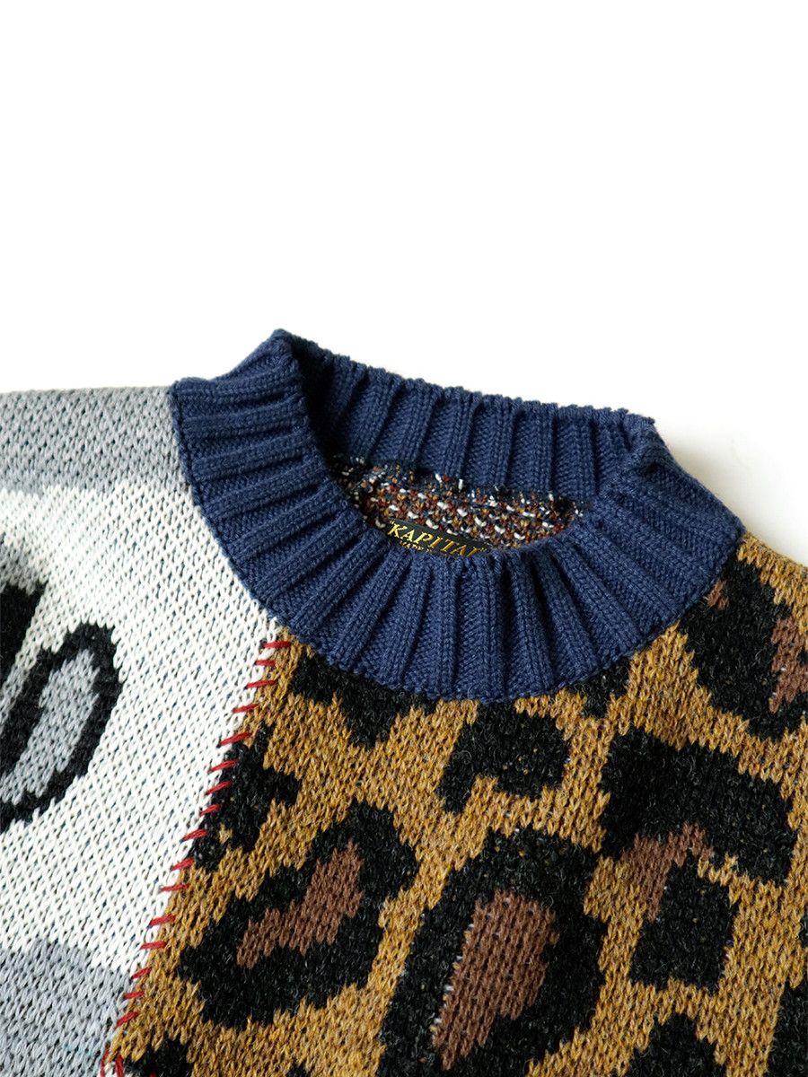 Kapital Kapital 5G Wool Sewing Machine Patchwork Crew Sweater Size US L / EU 52-54 / 3 - 3 Thumbnail