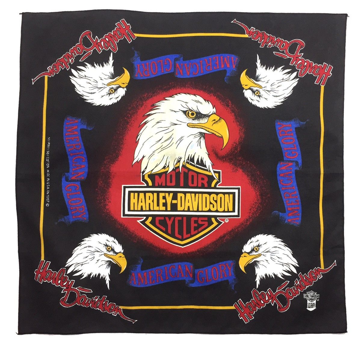 Harley Davidson 1987 HARLEY DAVIDSON HD USA BANDANA Size ONE SIZE - 3 Thumbnail