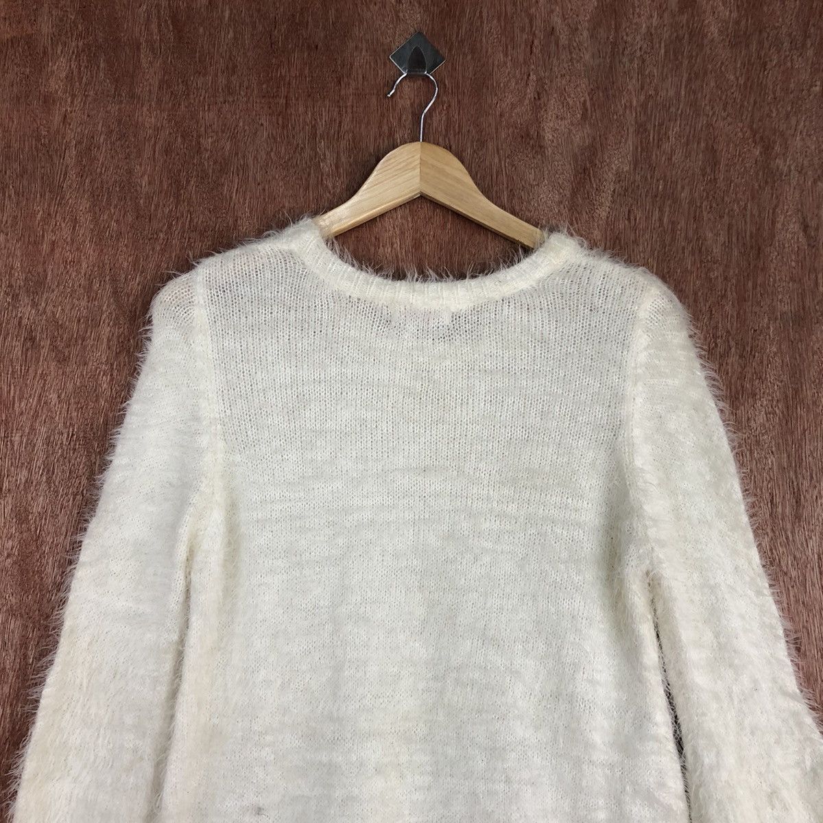 Homespun Knitwear × Japanese Brand Sorridere Cream Mohair Knitwear #0447 Size US L / EU 52-54 / 3 - 12 Thumbnail