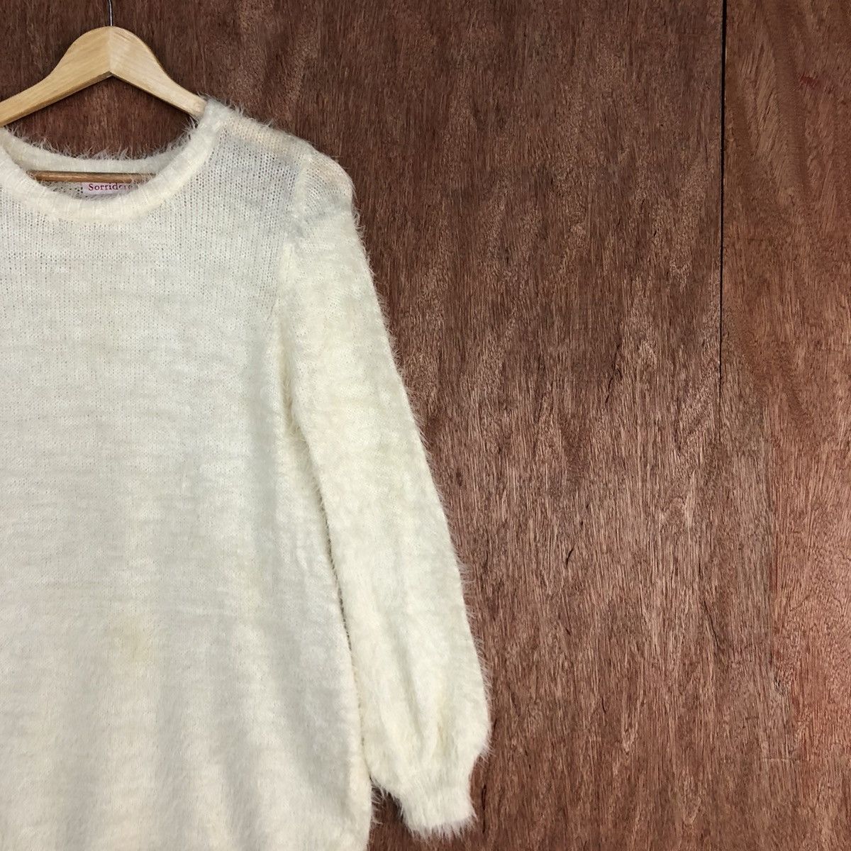 Homespun Knitwear × Japanese Brand Sorridere Cream Mohair Knitwear #0447 Size US L / EU 52-54 / 3 - 5 Thumbnail