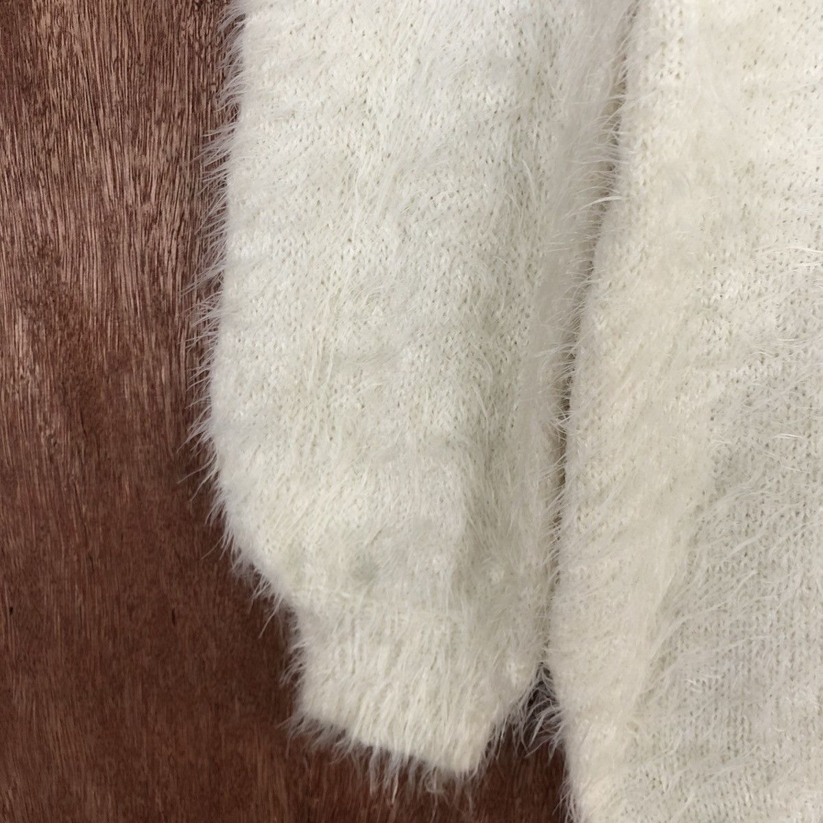 Homespun Knitwear × Japanese Brand Sorridere Cream Mohair Knitwear #0447 Size US L / EU 52-54 / 3 - 6 Thumbnail