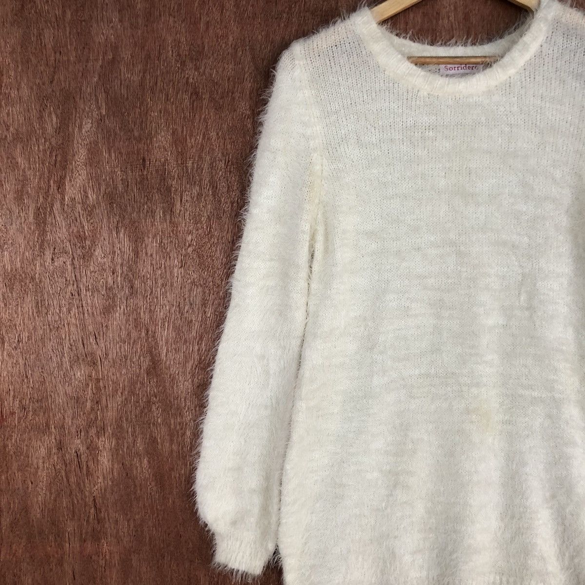 Homespun Knitwear × Japanese Brand Sorridere Cream Mohair Knitwear #0447 Size US L / EU 52-54 / 3 - 7 Thumbnail