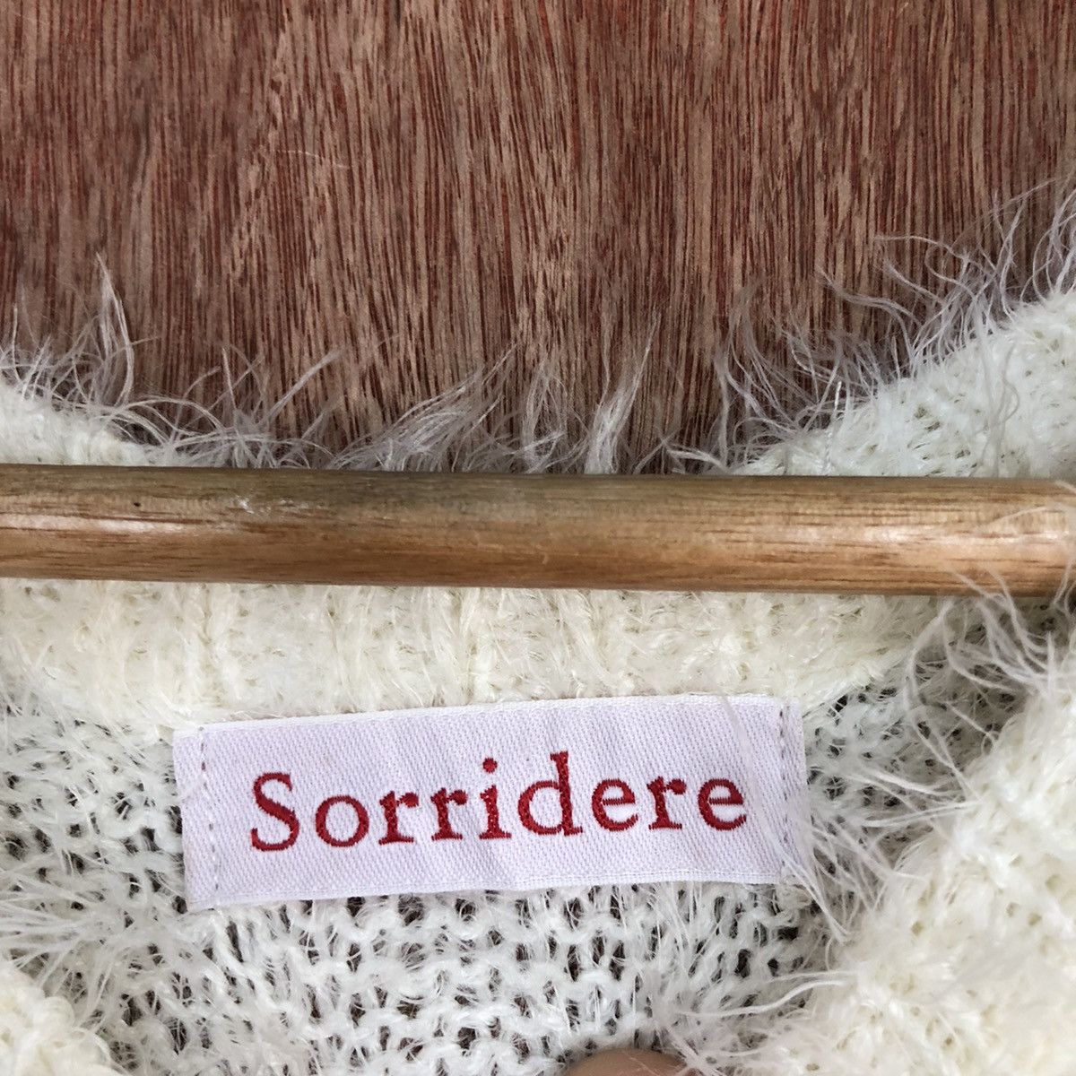 Homespun Knitwear × Japanese Brand Sorridere Cream Mohair Knitwear #0447 Size US L / EU 52-54 / 3 - 10 Thumbnail