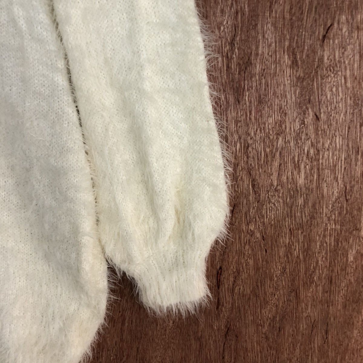 Homespun Knitwear × Japanese Brand Sorridere Cream Mohair Knitwear #0447 Size US L / EU 52-54 / 3 - 4 Thumbnail