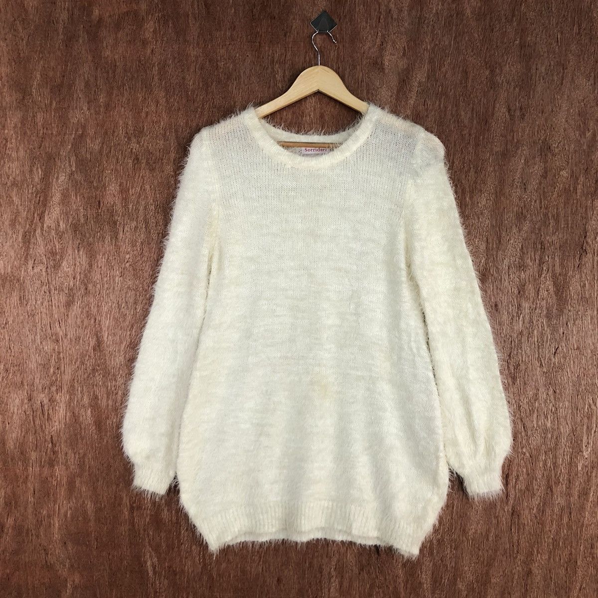 Homespun Knitwear × Japanese Brand Sorridere Cream Mohair Knitwear #0447 Size US L / EU 52-54 / 3 - 1 Thumbnail