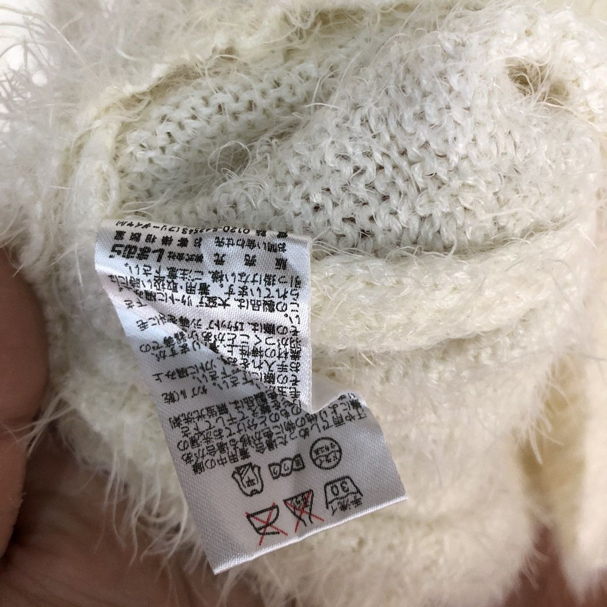 Homespun Knitwear × Japanese Brand Sorridere Cream Mohair Knitwear #0447 Size US L / EU 52-54 / 3 - 14 Thumbnail