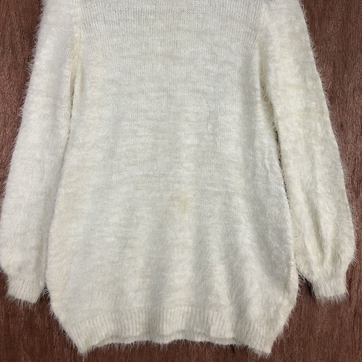 Homespun Knitwear × Japanese Brand Sorridere Cream Mohair Knitwear #0447 Size US L / EU 52-54 / 3 - 8 Thumbnail