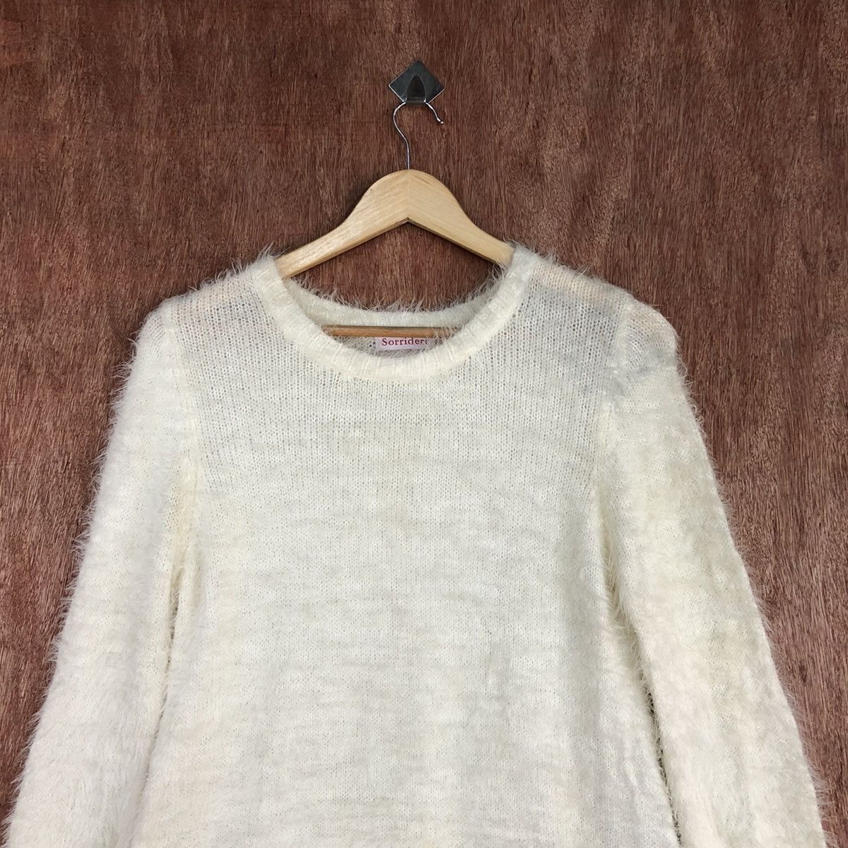 Homespun Knitwear × Japanese Brand Sorridere Cream Mohair Knitwear #0447 Size US L / EU 52-54 / 3 - 9 Thumbnail