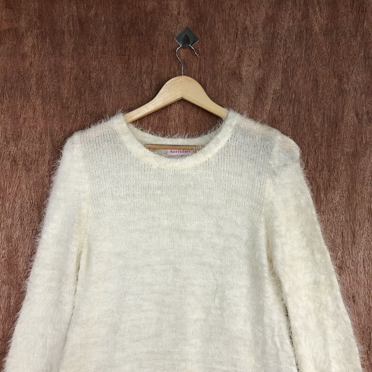 Homespun Knitwear × Japanese Brand Sorridere Cream Mohair Knitwear #0447 Size US L / EU 52-54 / 3 - 2 Thumbnail
