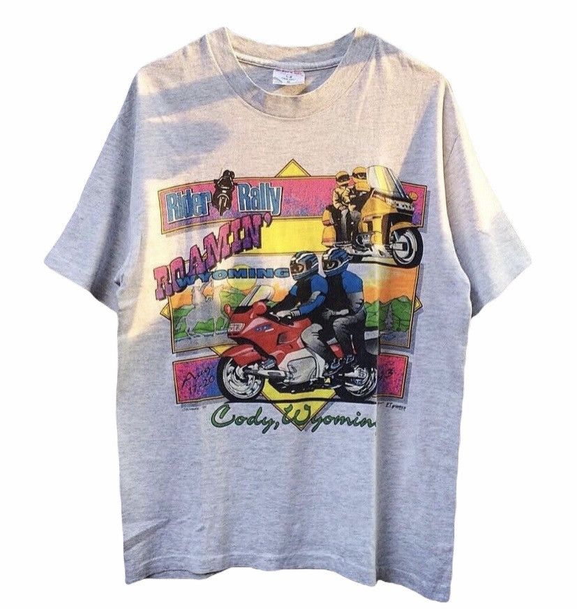 image of Gear For Sports x Sports Specialties Vintage 90's Tshirt Rider Rally in Grey, Men's (Size Medium)
