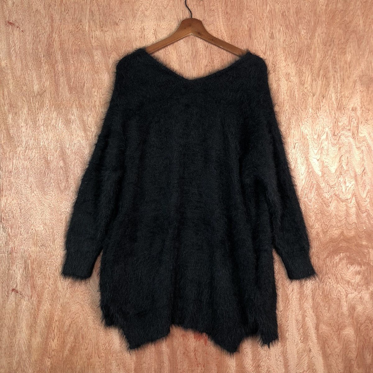 Homespun Knitwear × Japanese Brand Japan E Hypen World Black Mohair Cardigan Knitwear Size US M / EU 48-50 / 2 - 9 Thumbnail