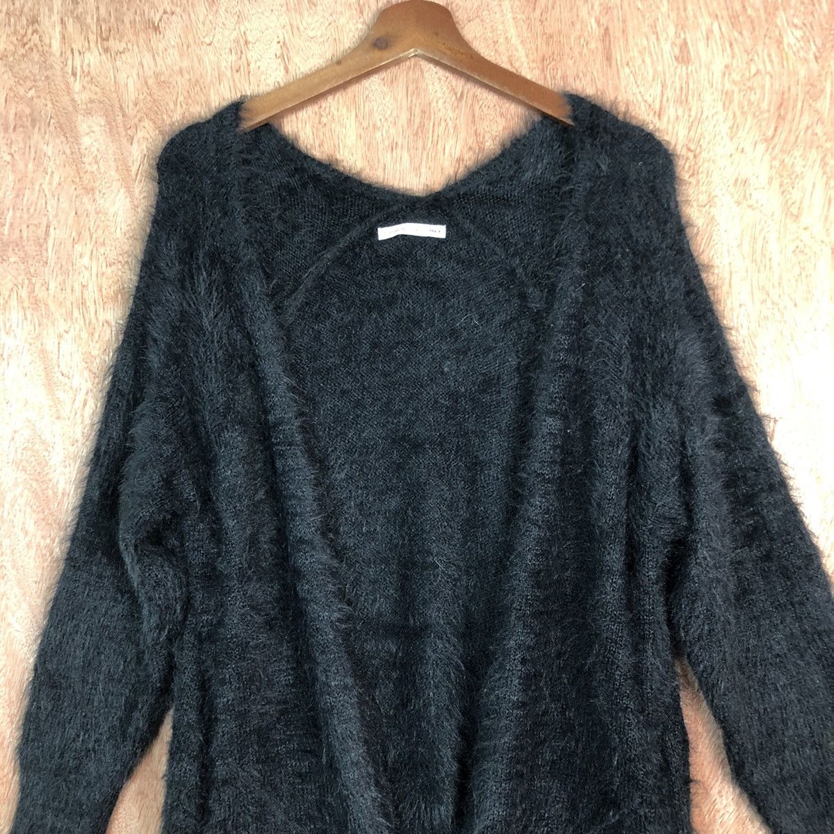 Homespun Knitwear × Japanese Brand Japan E Hypen World Black Mohair Cardigan Knitwear Size US M / EU 48-50 / 2 - 2 Thumbnail