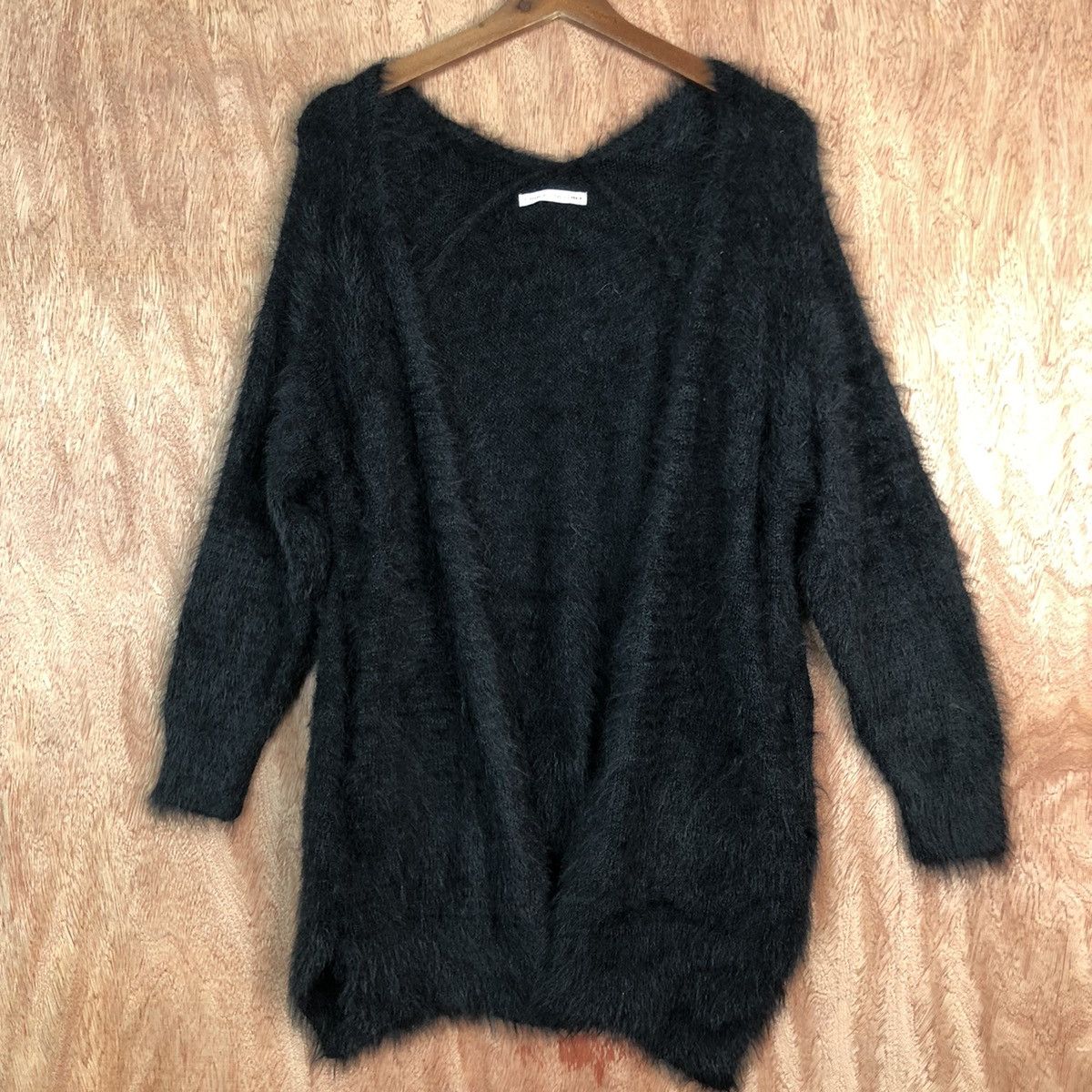Homespun Knitwear × Japanese Brand Japan E Hypen World Black Mohair Cardigan Knitwear Size US M / EU 48-50 / 2 - 3 Thumbnail