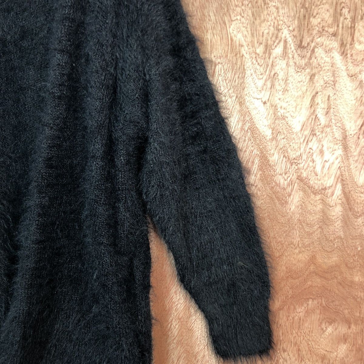 Homespun Knitwear × Japanese Brand Japan E Hypen World Black Mohair Cardigan Knitwear Size US M / EU 48-50 / 2 - 5 Thumbnail