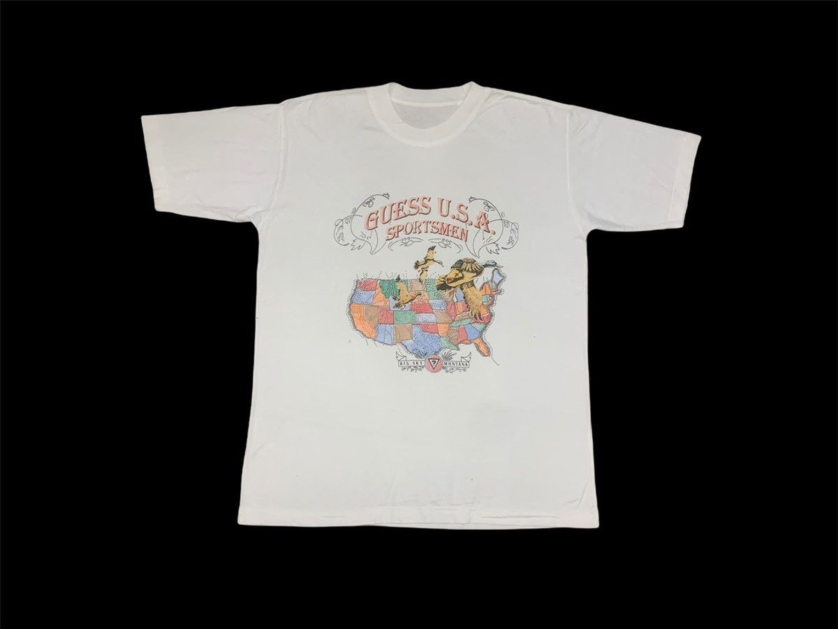 image of Guess Usa Sportsmen Tee Made In England in White, Men's (Size Medium)