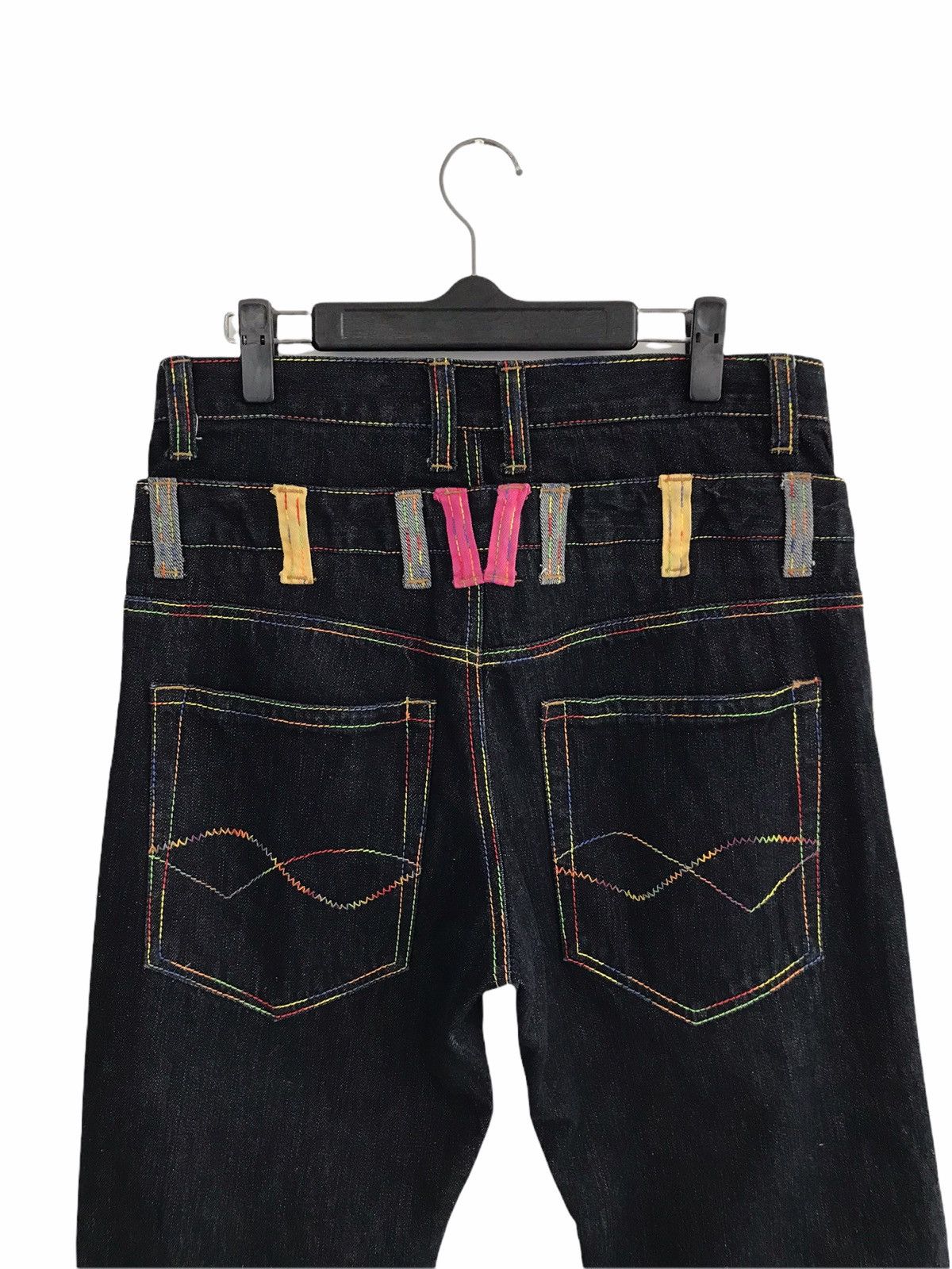 Japanese Brand Amore Puro Japan Double Waist Rainbow Stitches Jeans Size US 32 / EU 48 - 6 Thumbnail