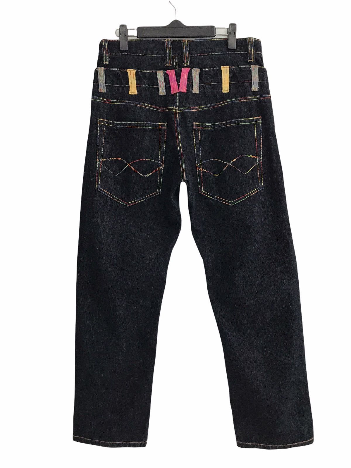 Japanese Brand Amore Puro Japan Double Waist Rainbow Stitches Jeans Size US 32 / EU 48 - 5 Thumbnail