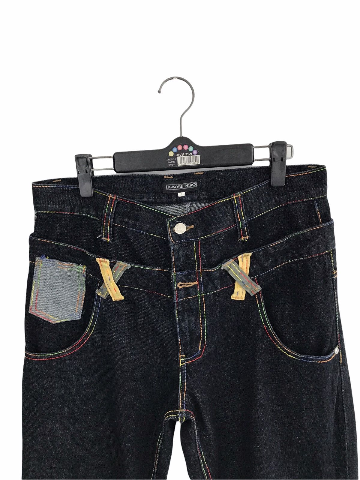 Japanese Brand Amore Puro Japan Double Waist Rainbow Stitches Jeans Size US 32 / EU 48 - 2 Thumbnail