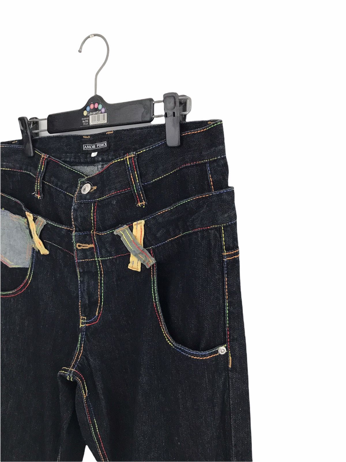 Japanese Brand Amore Puro Japan Double Waist Rainbow Stitches Jeans Size US 32 / EU 48 - 3 Thumbnail
