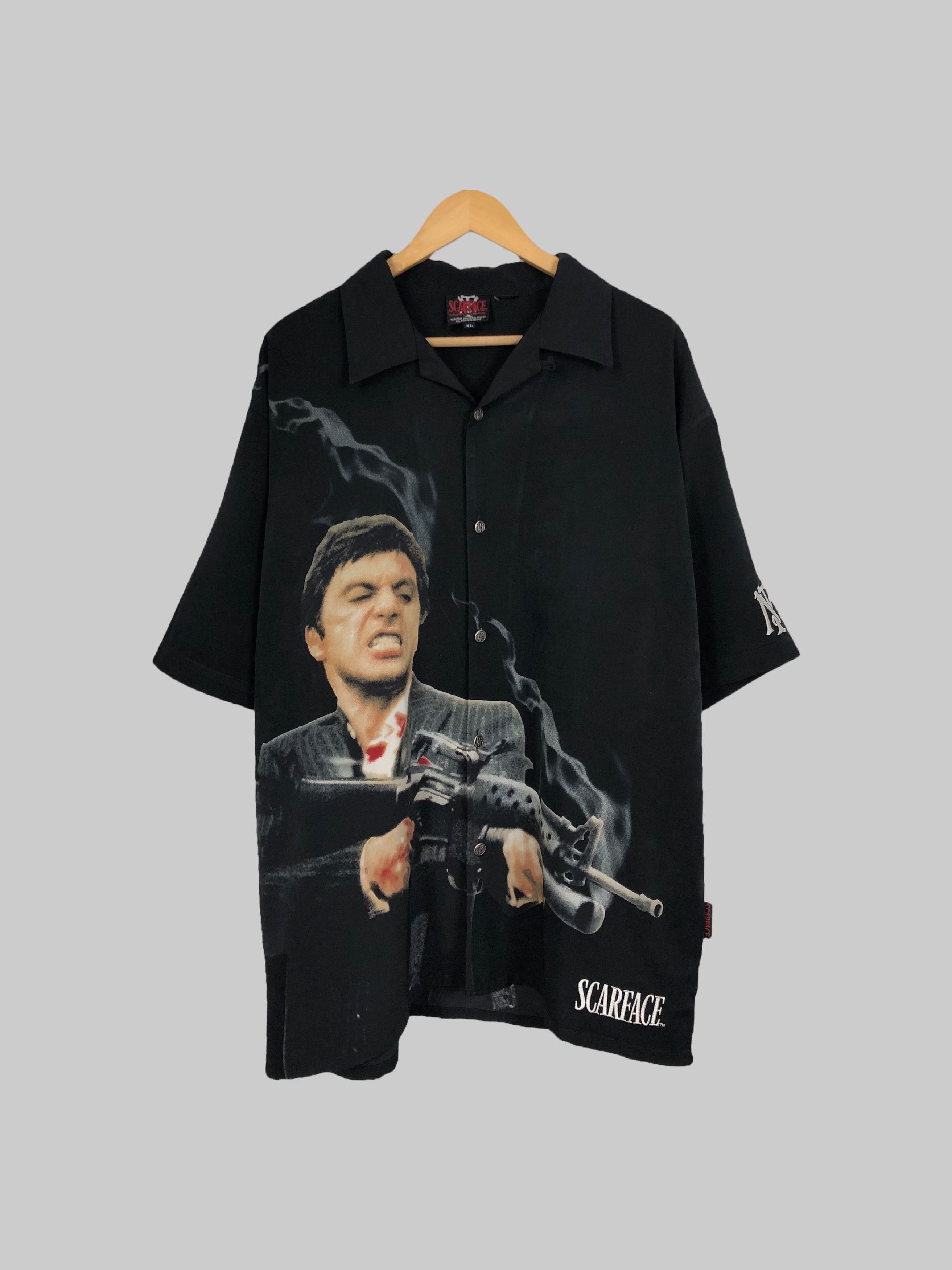 image of Crazy Shirts x Movie Vintage 90's Scarface Tony Montana Al Pachino (Taxi Driver) in Black (Size XL)