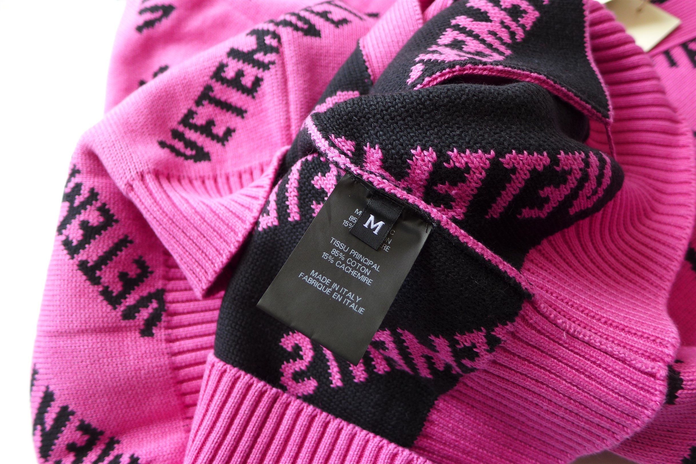 Vetements Vetements Logo Cardigan - Hot Pink Cotton & Cashmere Size US M / EU 48-50 / 2 - 11 Thumbnail
