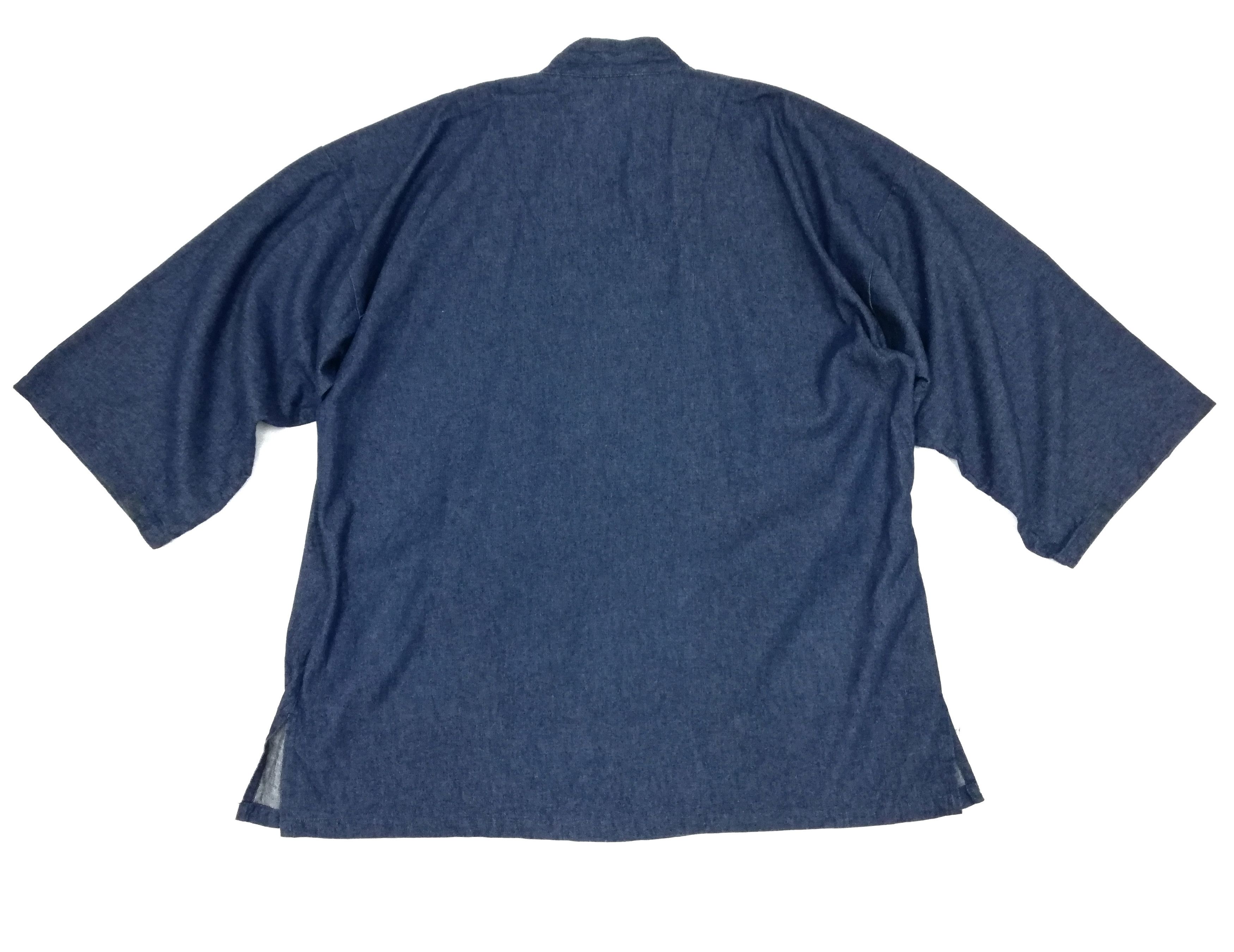 Indigo × Japanese Brand 🔥Natural Indigo Cotton Noragi Kimono Sanjuro Jacket🔥 Size US L / EU 52-54 / 3 - 14 Thumbnail