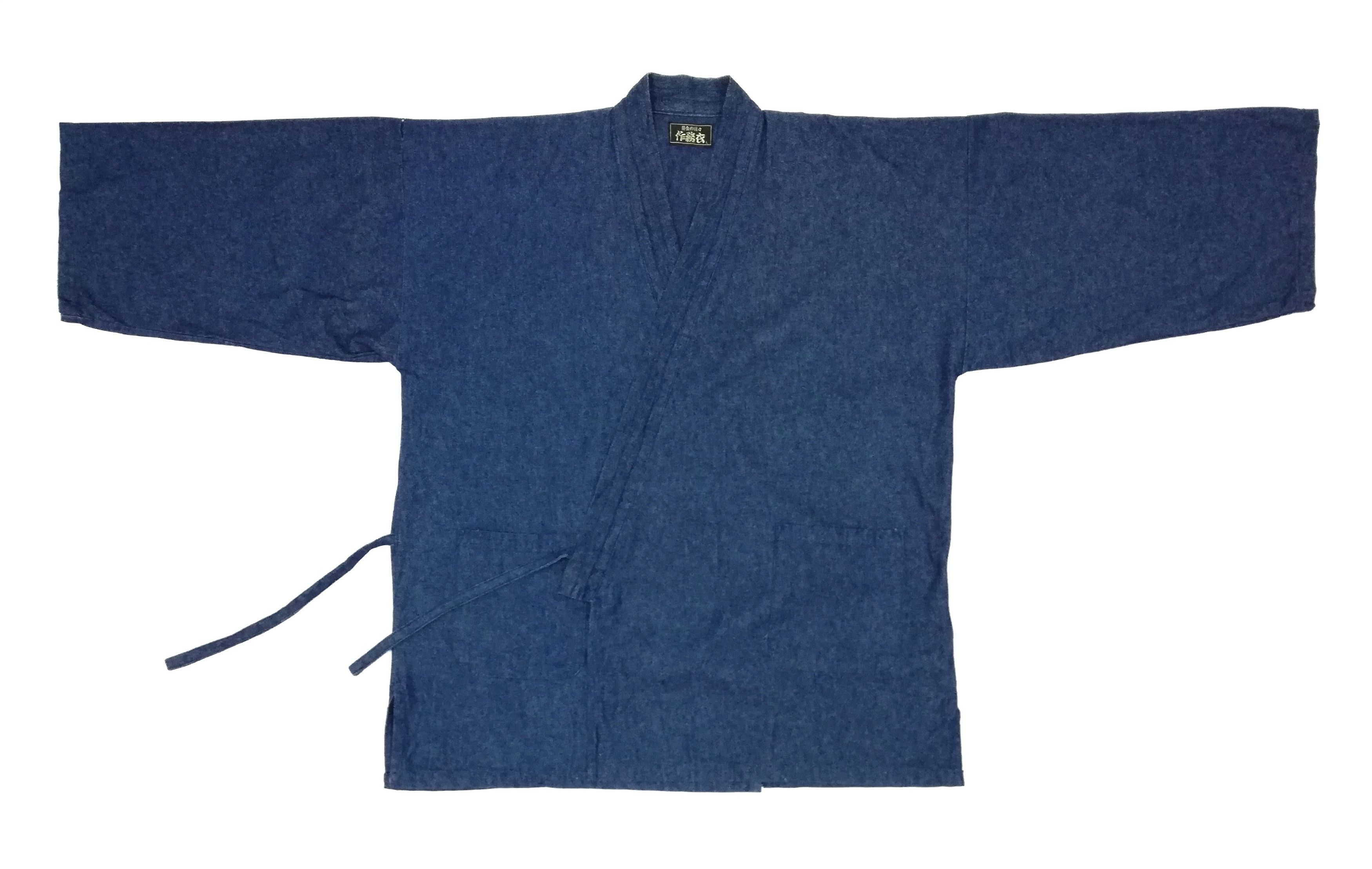 Indigo × Japanese Brand 🔥Natural Indigo Cotton Noragi Kimono Sanjuro Jacket🔥 Size US L / EU 52-54 / 3 - 3 Thumbnail