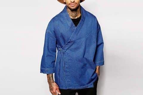 Indigo × Japanese Brand 🔥Natural Indigo Cotton Noragi Kimono Sanjuro Jacket🔥 Size US L / EU 52-54 / 3 - 18 Thumbnail