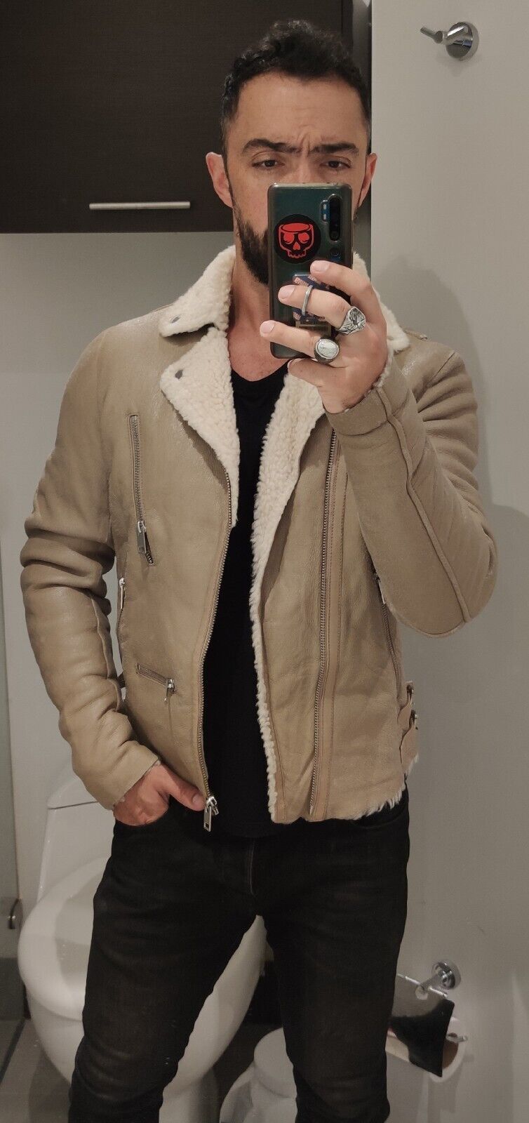 Diesel Diesel Shearling Leather Jacket Coat RRP £1450 Sheepskin Size US L / EU 52-54 / 3 - 1 Thumbnail