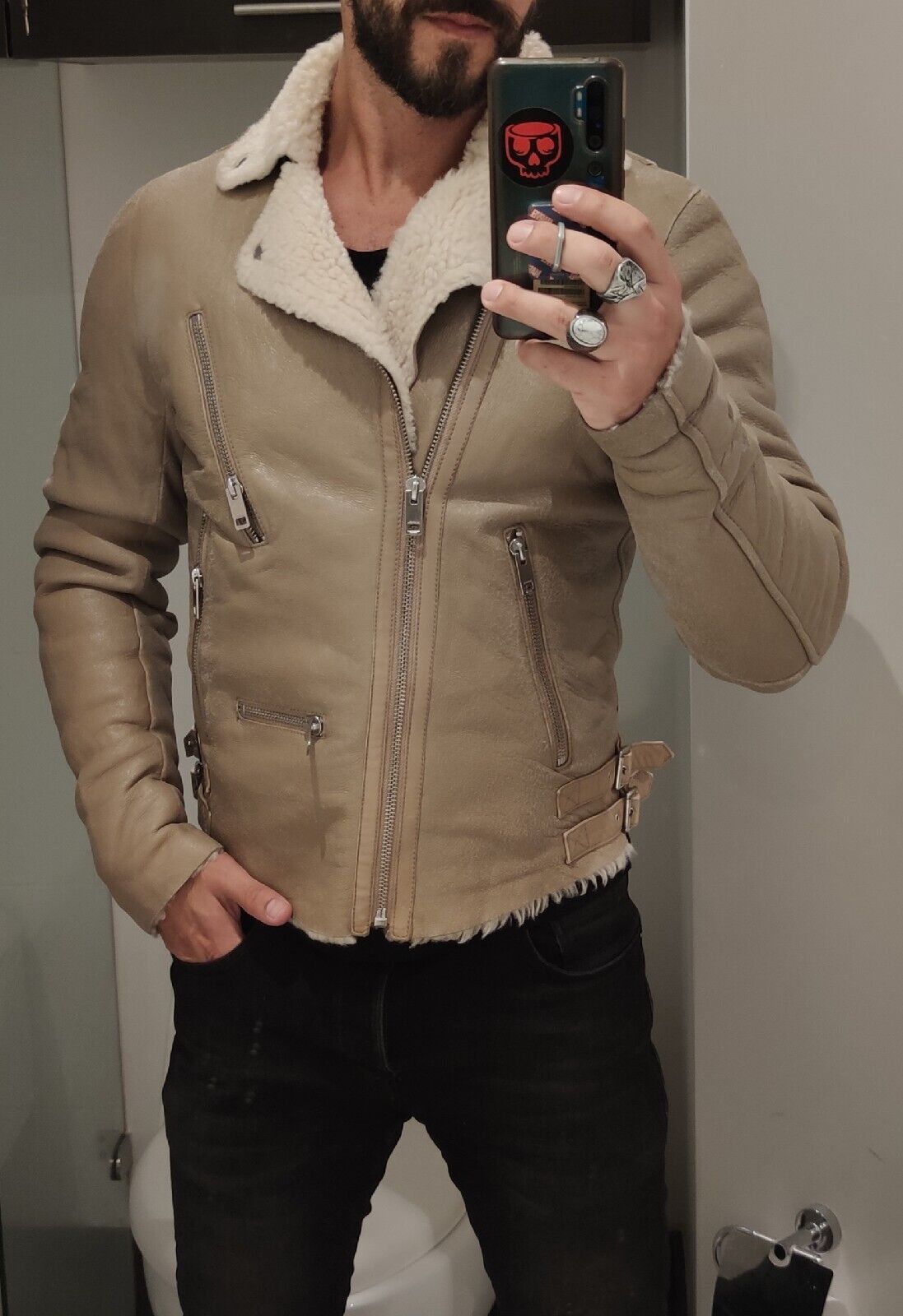 Diesel Diesel Shearling Leather Jacket Coat RRP £1450 Sheepskin Size US L / EU 52-54 / 3 - 2 Thumbnail