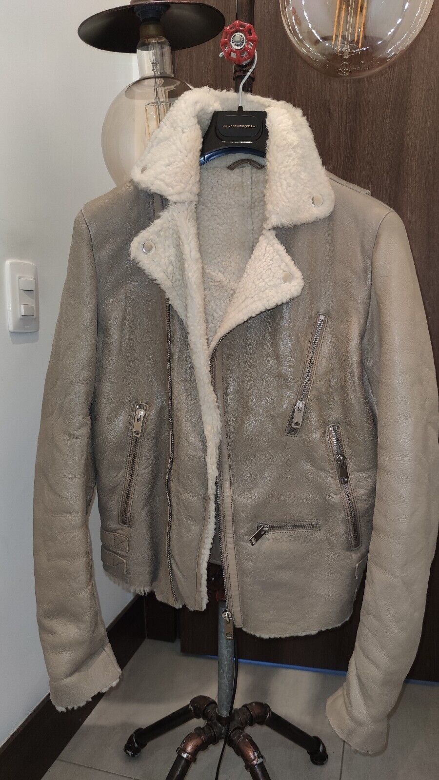 Diesel Diesel Shearling Leather Jacket Coat RRP £1450 Sheepskin Size US L / EU 52-54 / 3 - 12 Thumbnail