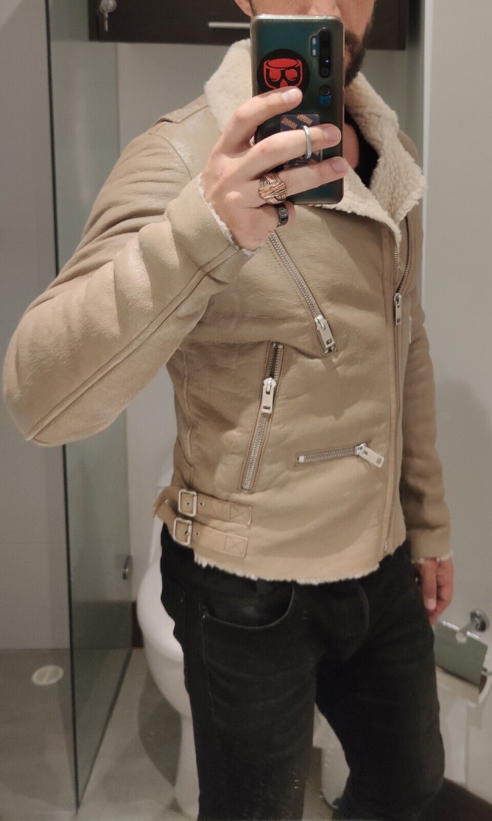 Diesel Diesel Shearling Leather Jacket Coat RRP £1450 Sheepskin Size US L / EU 52-54 / 3 - 8 Thumbnail