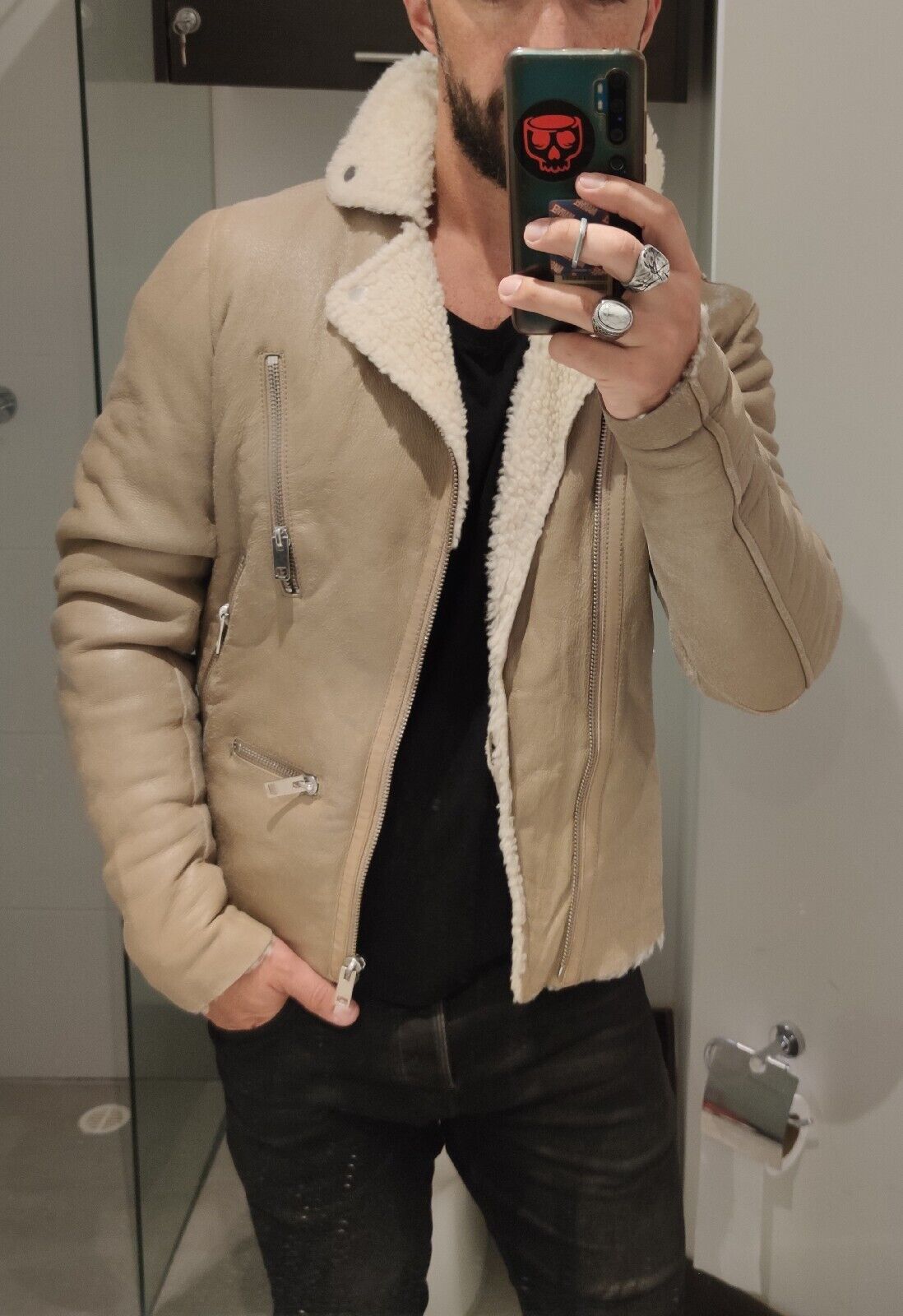 Diesel Diesel Shearling Leather Jacket Coat RRP £1450 Sheepskin Size US L / EU 52-54 / 3 - 14 Thumbnail