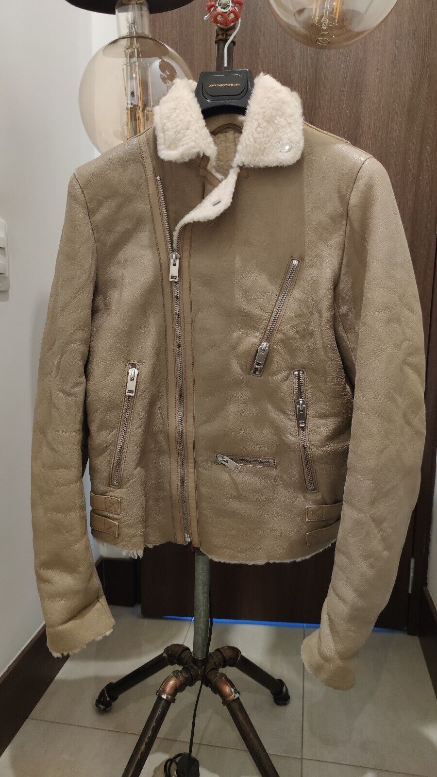 Diesel Diesel Shearling Leather Jacket Coat RRP £1450 Sheepskin Size US L / EU 52-54 / 3 - 16 Thumbnail