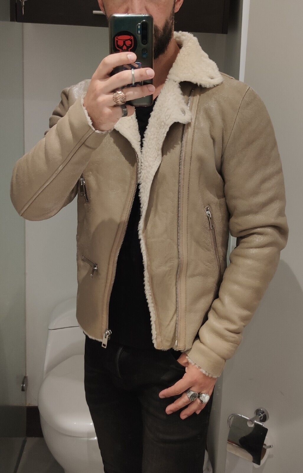 Diesel Diesel Shearling Leather Jacket Coat RRP £1450 Sheepskin Size US L / EU 52-54 / 3 - 3 Thumbnail