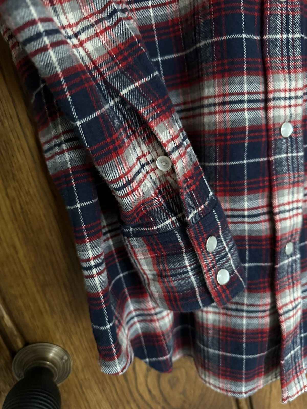 Celine × Hedi Slimane $970 FW21 Celine Teen Knight Flannel shirt Hedi Slimane Size US M / EU 48-50 / 2 - 20 Thumbnail