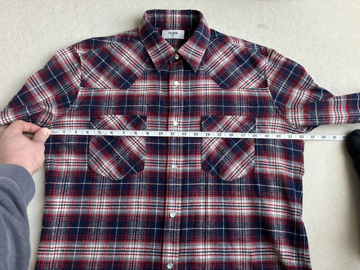Celine × Hedi Slimane $970 FW21 Celine Teen Knight Flannel shirt Hedi Slimane Size US M / EU 48-50 / 2 - 6 Thumbnail