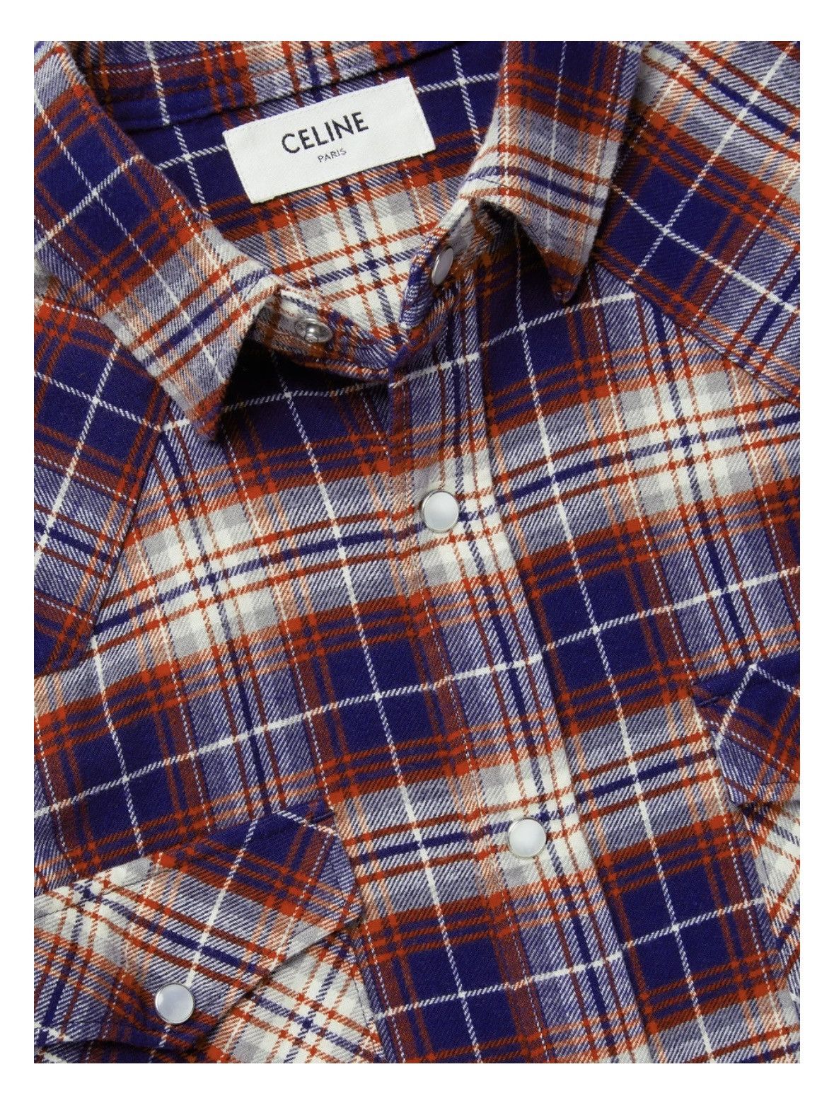 Celine × Hedi Slimane $970 FW21 Celine Teen Knight Flannel shirt Hedi Slimane Size US M / EU 48-50 / 2 - 11 Thumbnail