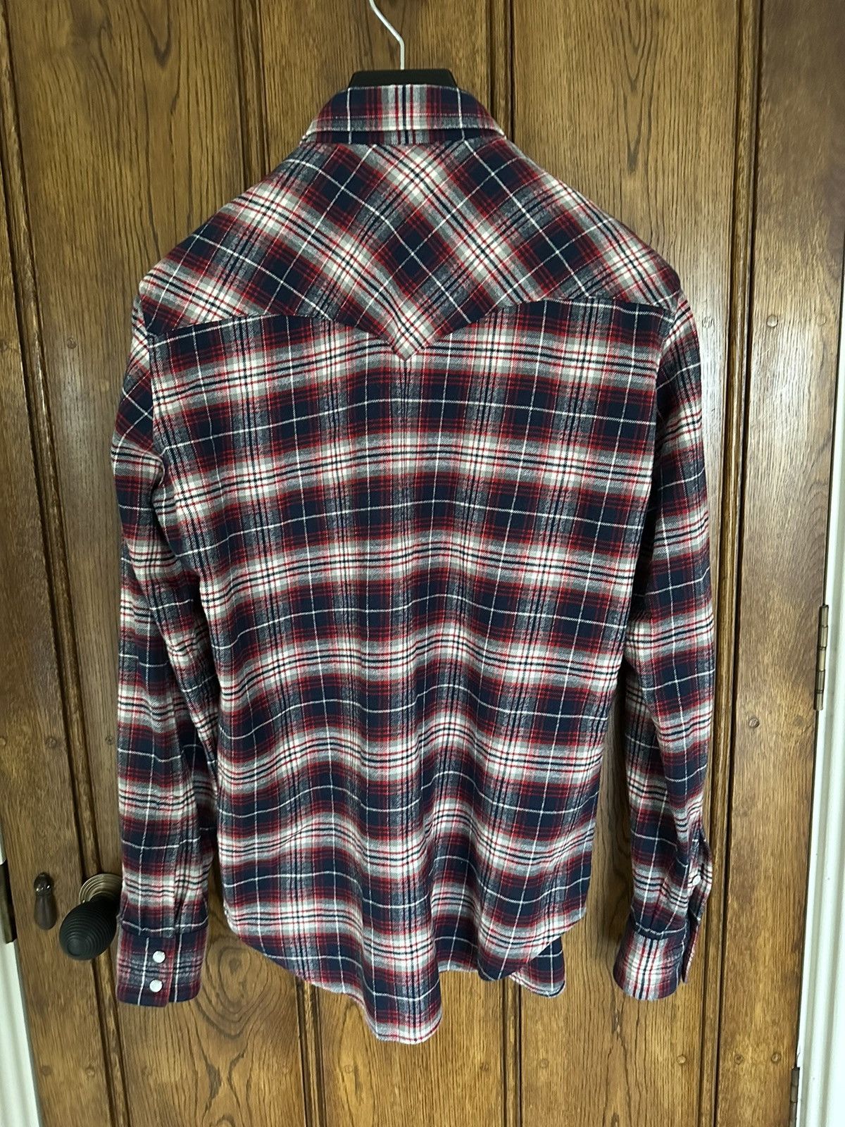 Celine × Hedi Slimane $970 FW21 Celine Teen Knight Flannel shirt Hedi Slimane Size US M / EU 48-50 / 2 - 23 Thumbnail