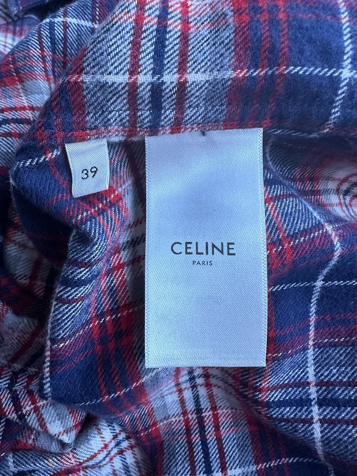 Celine × Hedi Slimane $970 FW21 Celine Teen Knight Flannel shirt Hedi Slimane Size US M / EU 48-50 / 2 - 14 Thumbnail