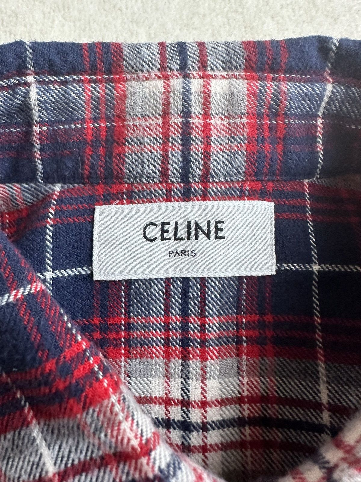 Celine × Hedi Slimane $970 FW21 Celine Teen Knight Flannel shirt Hedi Slimane Size US M / EU 48-50 / 2 - 13 Thumbnail