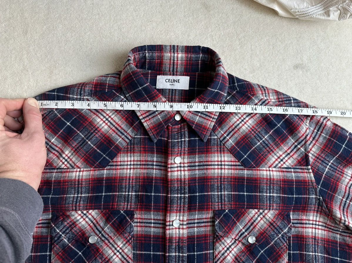 Celine × Hedi Slimane $970 FW21 Celine Teen Knight Flannel shirt Hedi Slimane Size US M / EU 48-50 / 2 - 7 Thumbnail