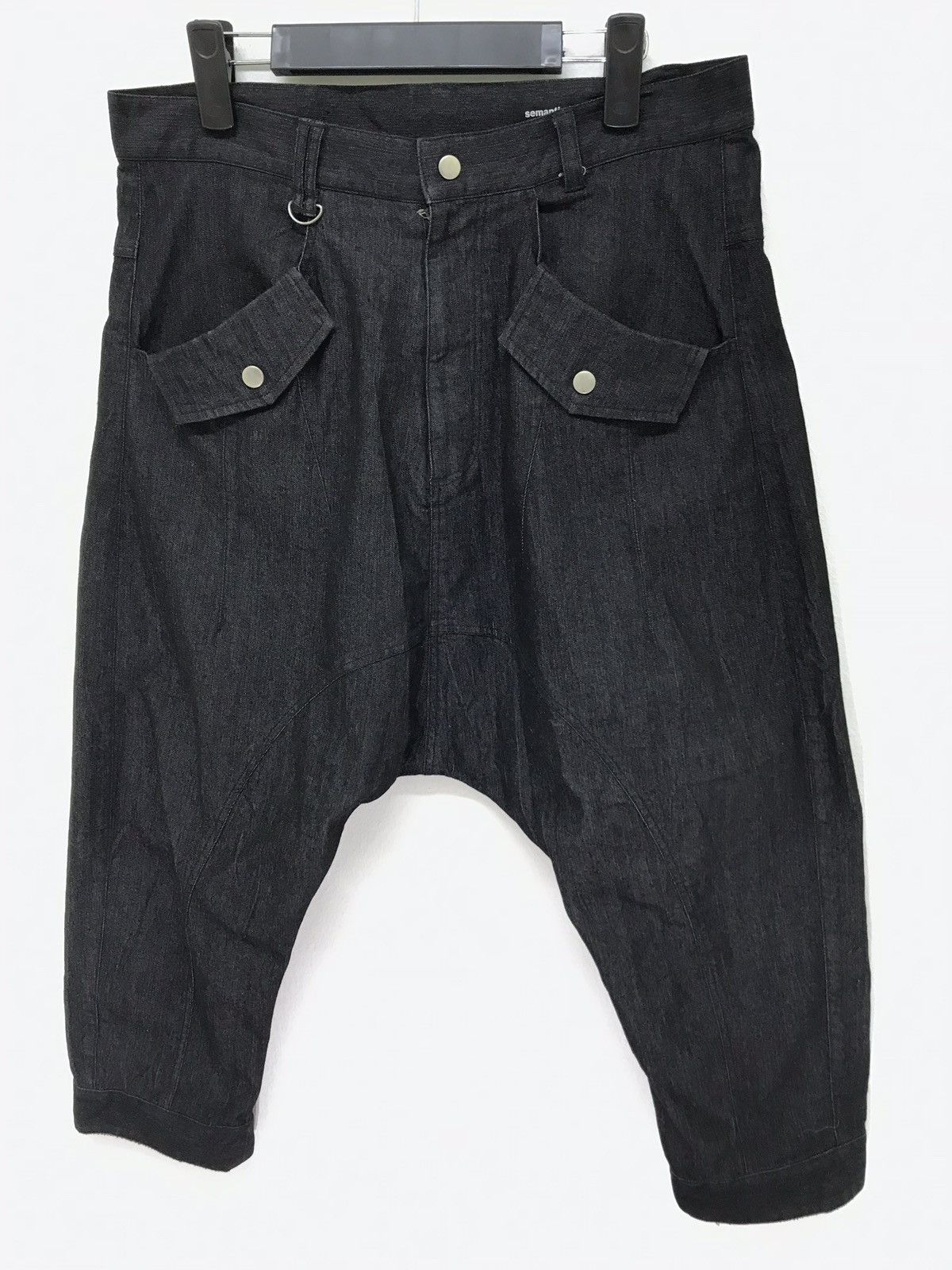 Japanese Brand Semantic Design Drop Croth Denim Pant Baggy Cropped Style Size US 32 / EU 48 - 2 Thumbnail