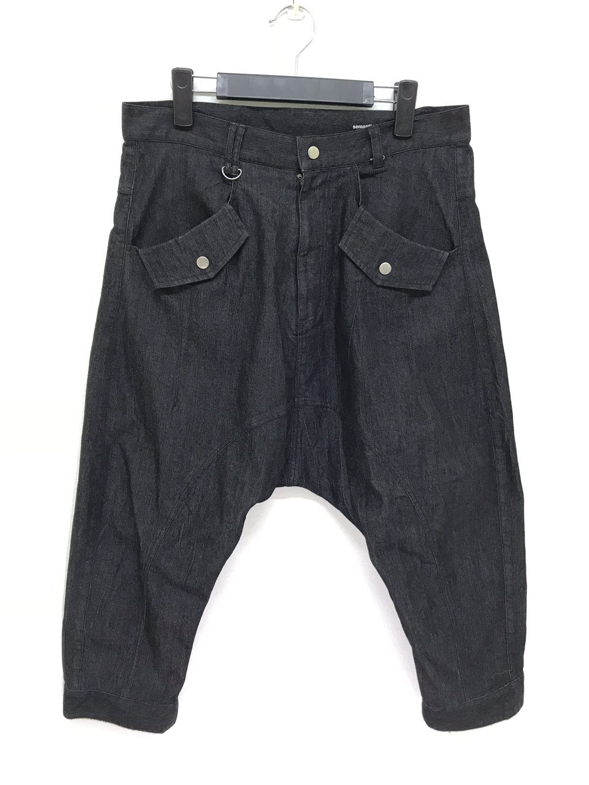 Japanese Brand Semantic Design Drop Croth Denim Pant Baggy Cropped Style Size US 32 / EU 48 - 1 Thumbnail
