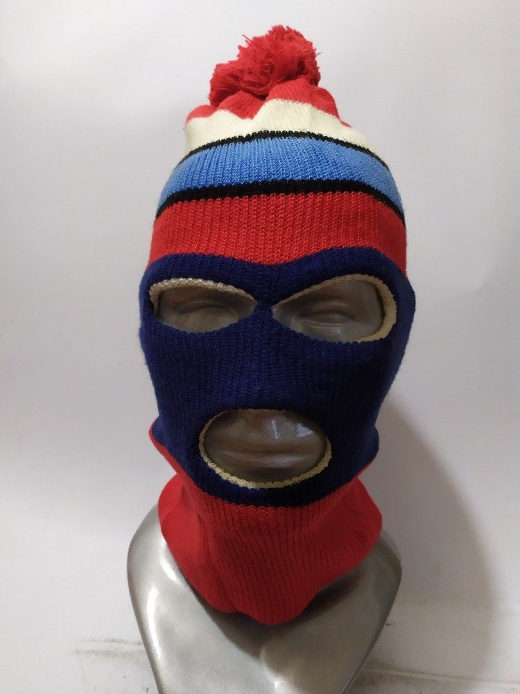 Other 🔥Unknown Stripe Multi colour Balaclava Masked Hat Size ONE SIZE - 1 Thumbnail