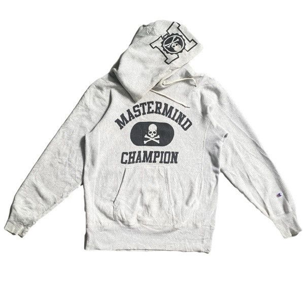 image of Mastermind X Champion Thermal Hoodie in Grey, Men's (Size Medium)