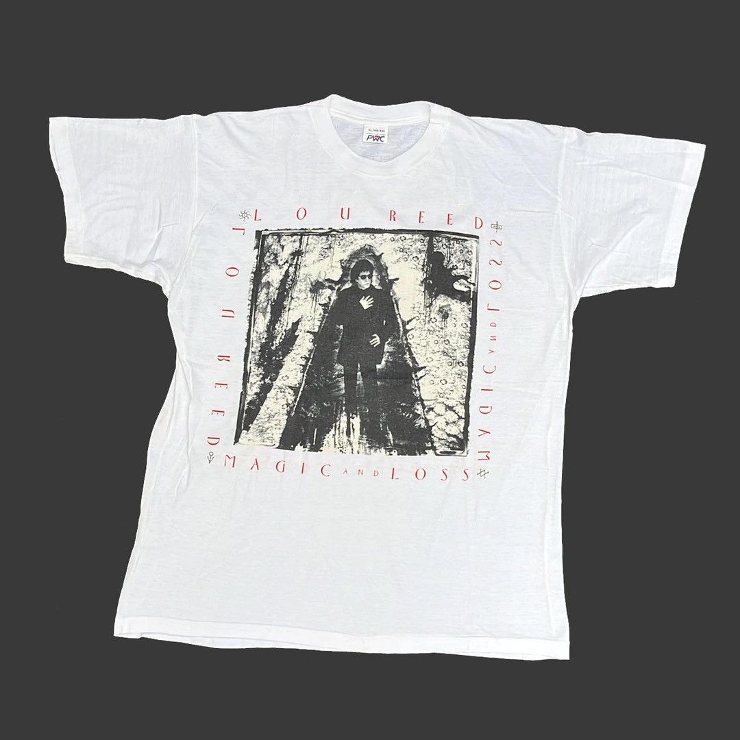 image of Band Tees x Tour Tee Lou Reed 92 Magic & Loss Euro Tour Vintage Concert Tee in White (Size XL)