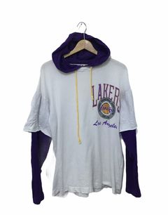 Vintage 80's Los Angeles Lakers NBA Grey Longsleeve Shirt 